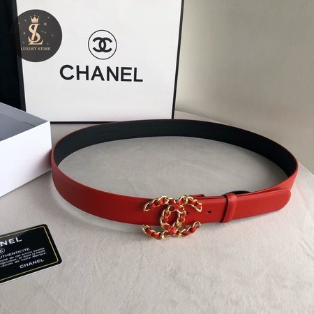 Chanel Red Belt 3.0cm