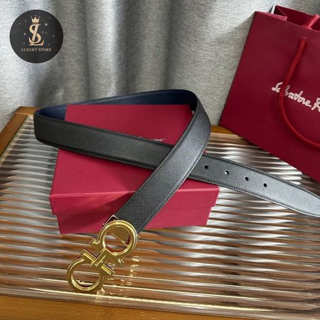 Ferragamo Black Belt 3.5cm