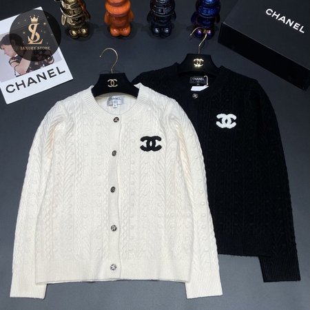 Chanel Round Collar Wool Cardigan Sweater