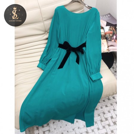 Gucci V-Neck Dress Green