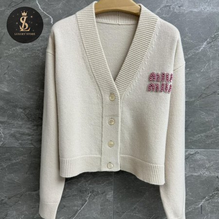 Miu Miu V-Neck Cardigan Sweater