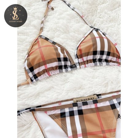 Burberry Grid Two-Piece Swimsuit