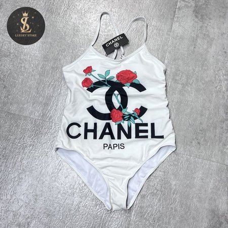 Chanel White One-Piece Swimsuit