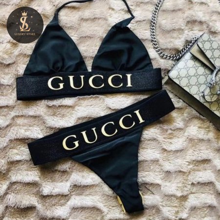 Gucci Black Two-Piece Swimsuit