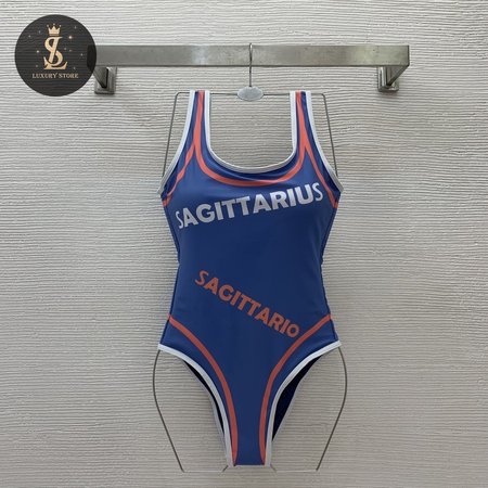 Gucci Blue U-Neck One-Piece Swimsuit