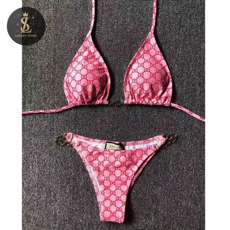 Gucci Pink Two-Piece Swimsuit