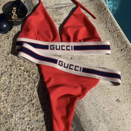 Gucci Red Two-Piece Swimsuit