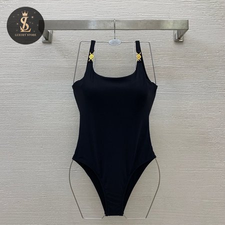 Versace Black U-Neck One-Piece Swimsuit