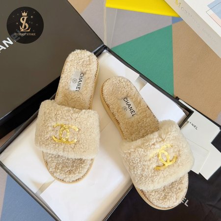 Chanel Fur Slippers 35-40