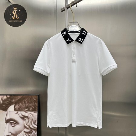 Burberry Ryland Collar Logo Polo White/Black