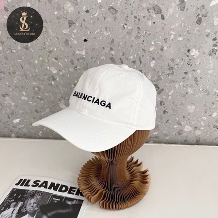 Balenciaga Logo Cap White/Black