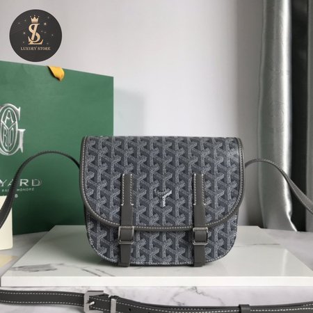 Goyard Belvedere Messenger Goyardine MM Gray