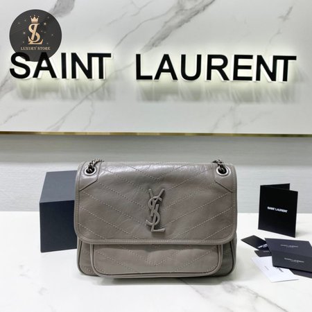 Saint Laurent Gray Niki Shoulder Bag