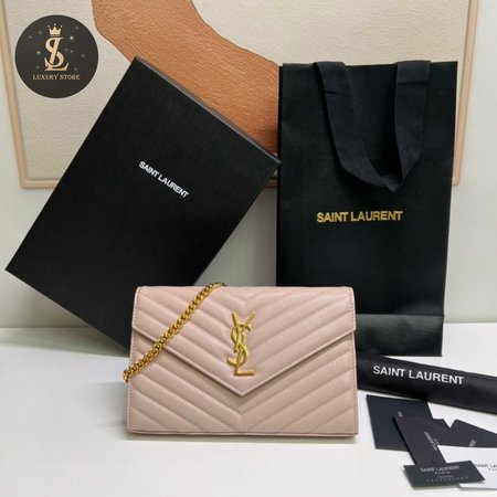 Saint Laurent Monogram Envelope Chain Wallet Bag