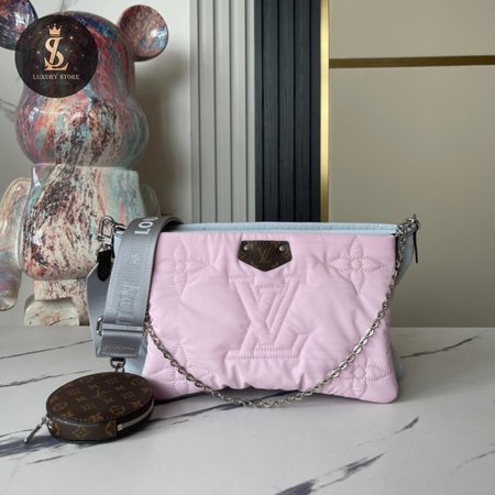 maxi multi pochette accessoires silver/pale pink