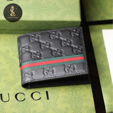 Gucci Bifold Wallet Signature Web Black