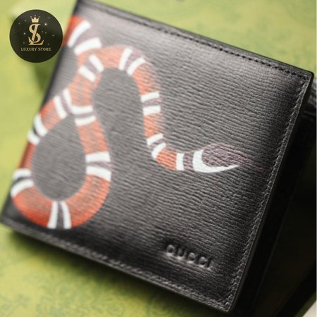 Gucci Kingsnake Print GG Supreme Wallet