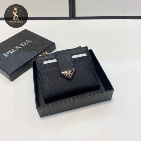 Prada Saffiano And Leather Card Holder