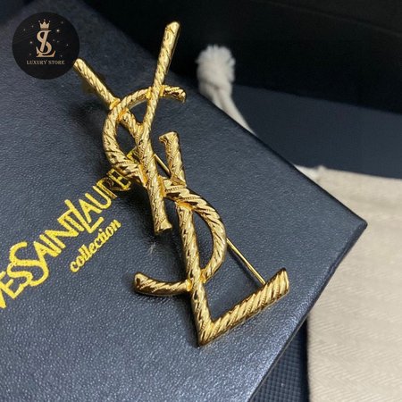 Saint Laurent YSL Snake Textured Brooch