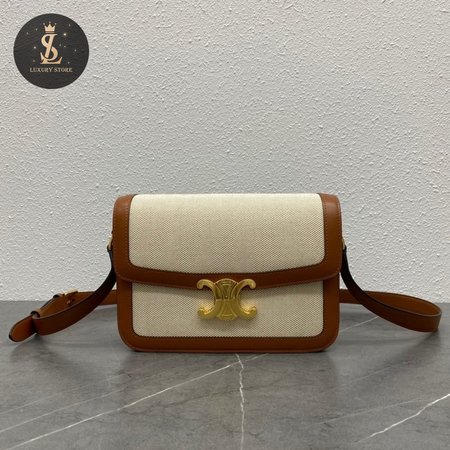 Celine Triomphe Bag Medium Canvas Tan/Brown