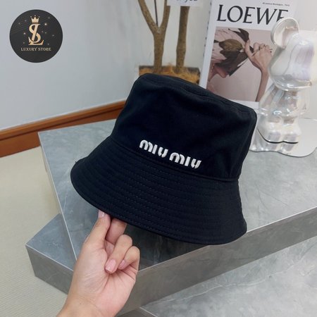 Miu Miu Logo Embroidered Bucket Hat