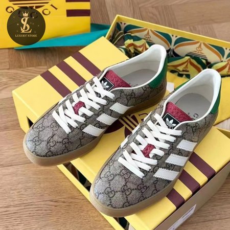 Adidas x Gucci Gazelle Beige GG Monogram Sneaker