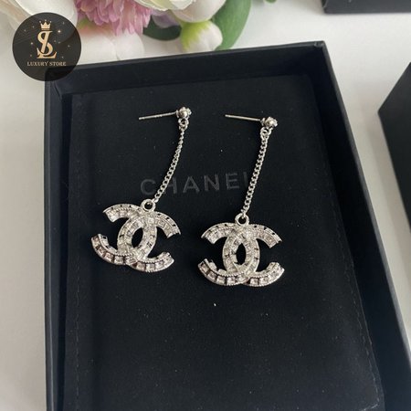 Chanel CC Drop Earrings