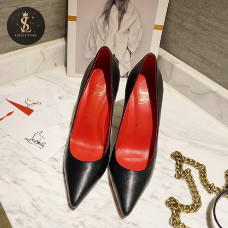 Christian Louboutin Black Suede Pumps