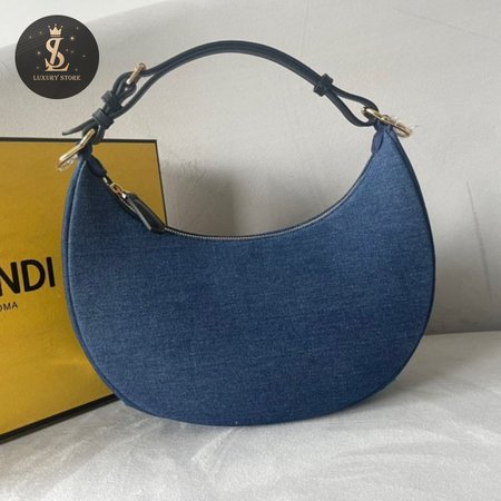 Fendi Nano Fendigraphy Blue Denim Charm