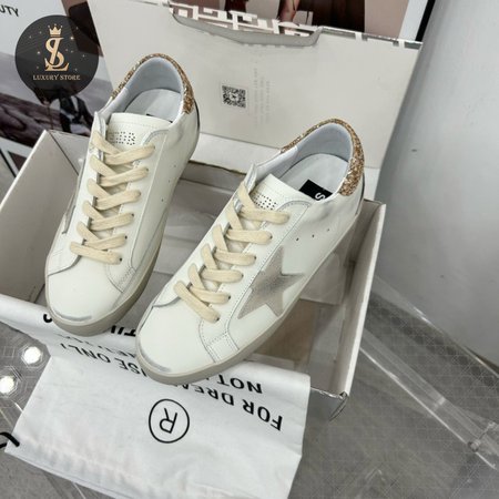 Golden Goose Superstar Leather & Glitter Sneaker