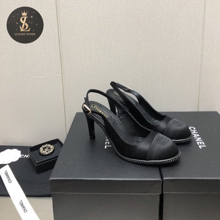 Chanel Open Toe Casual Style Plain Pin Heels Party Style