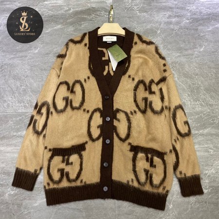 Gucci Reversible GG Mohair Wool Cardigan