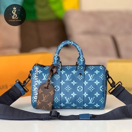 Blue Monogram Keepall 25cm