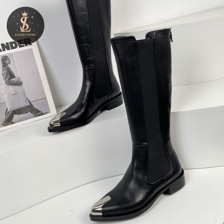 Alexander Mcqueen Black Knee High Boots