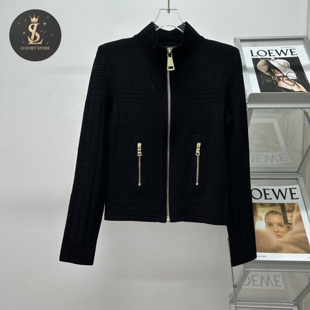 Balmain Black Zip Cardigan