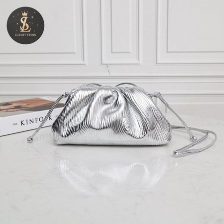 Bottega Veneta Mini Pouch Silver