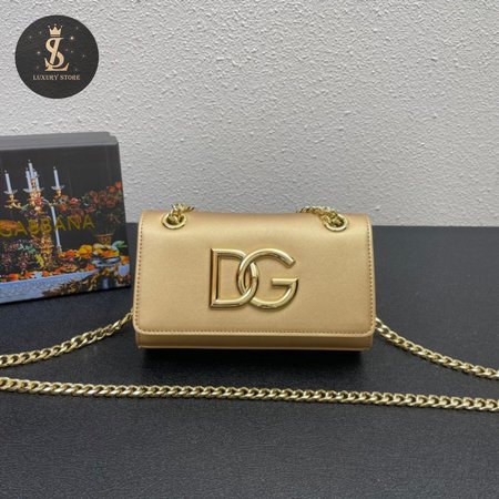 Dolce & Gabbana Calfskin 3.5 Clutch Gold