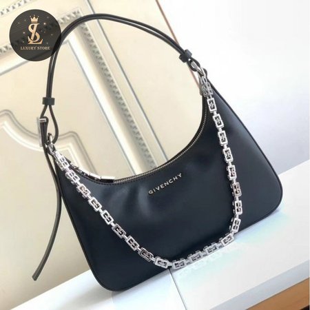 Givenchy Small Moon Cut Out Bag In Leather Black