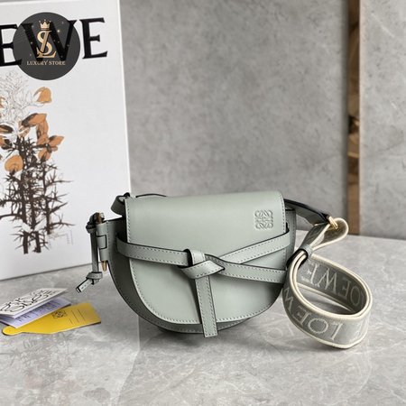 Loewe Mini Gate Bag In Soft Calfskin And Jacquard