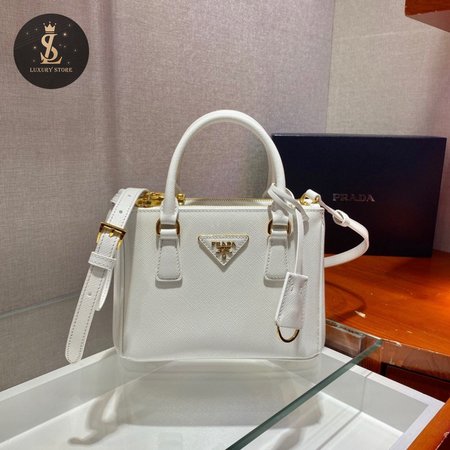 Prada Galleria Saffiano Leather Mini-Bag White 1BA906