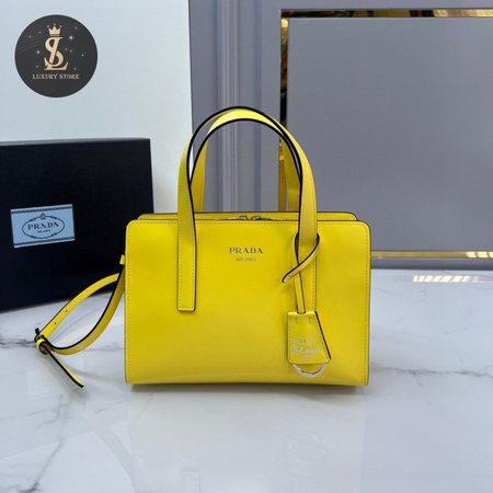 Prada Re-Edition 1995 Brushed-Leather Mini Handbag Yellow 1BA357