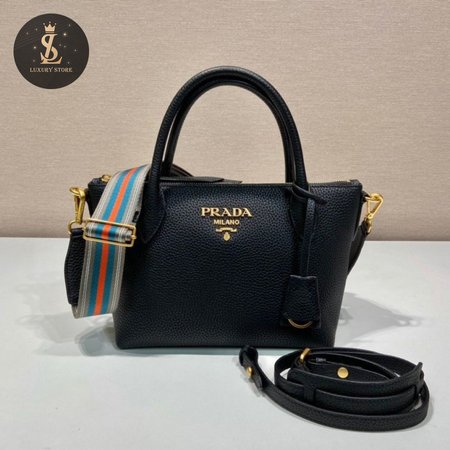 Prada Top Handle Bags Black 1BA111