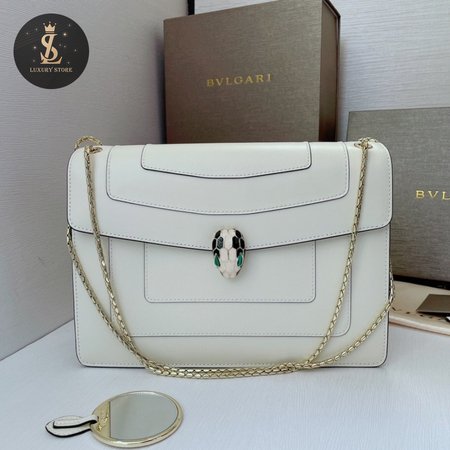 Bvlgari Serpenti Forever Shoulder Bag White 290265