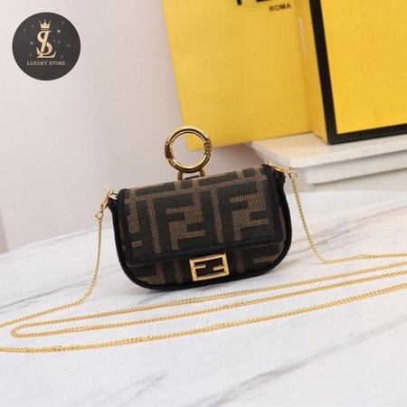 Fendi Nano Baguette Charm Brown 7AR844A6V5F17U4