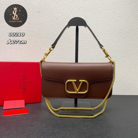 Valentino Loco Calfskin Shoulder Bag Gingerbread WB0K30ZXL_PVG