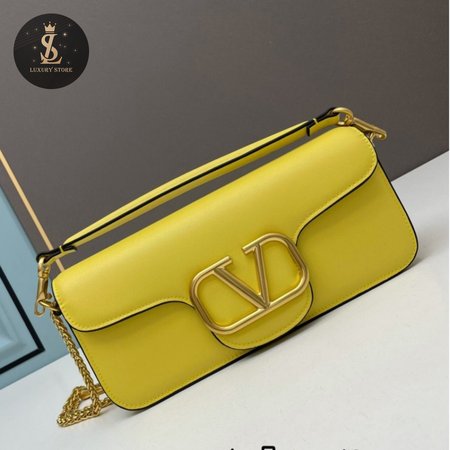 Valentino Loco Calfskin Shoulder Bag Yellow WB0K30ZXL_KN8