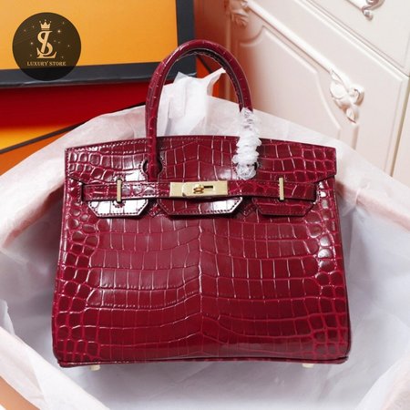 Hermes Birkin 35 Braise Porosus Crocodile With Gold Hardware