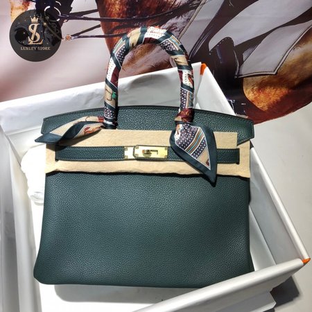 Hermes Birkin HAC Togo 30 Noir Green