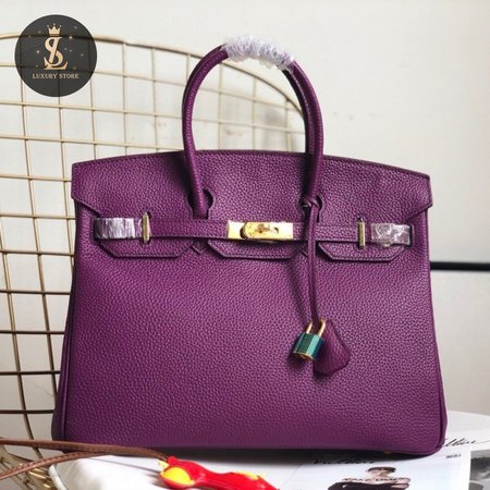 Hermes Birkin HAC Togo 30 Noir Purple