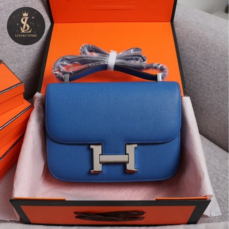 Hermes Constance 19cm Blue